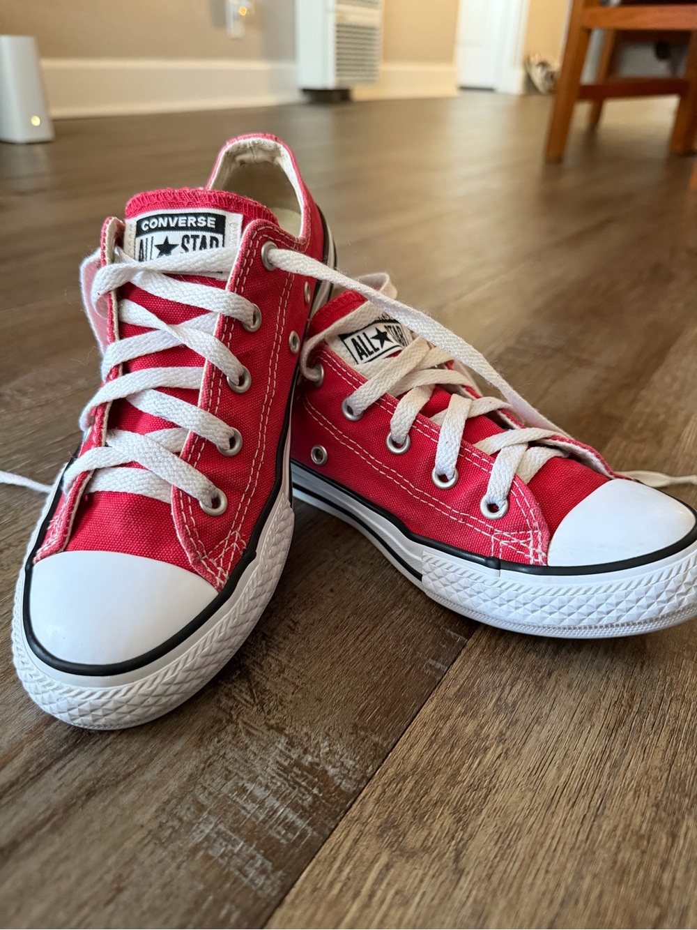 Converse Kids Red Low Top Canvas Sneakers